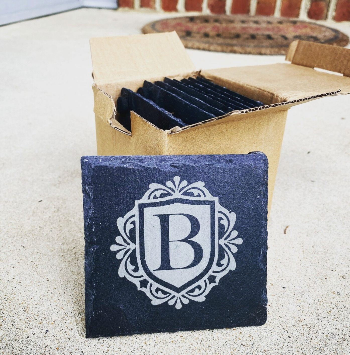 Customized Square Slate Coasters